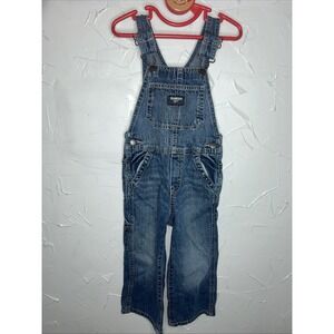OshKosh B'gosh Toddler Boy's Cotton Pocketed Denim Overalls Blue Size 3T